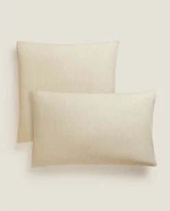 ZARA Home (300 Thread Count) Striped Washed Sateen Pillowcase