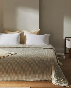 ZARA Home (300 Thread Count) Striped Washed Sateen Duvet Cover