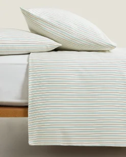ZARA Home (300 Thread Count) Striped Washed Sateen Duvet Cover