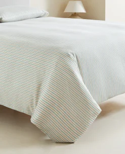 ZARA Home (300 Thread Count) Striped Washed Sateen Duvet Cover