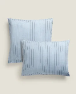 ZARA Home (300 Thread Count) Striped Washed Sateen Pillowcase