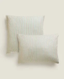 ZARA Home (300 Thread Count) Striped Washed Sateen Pillowcase