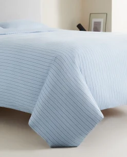 ZARA Home (300 Thread Count) Striped Washed Sateen Duvet Cover