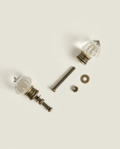 ZARA Home Acrylic Flower Door Knob (Pack Of 2)