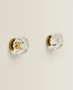 ZARA Home Acrylic Flower Door Knob (Pack Of 2)