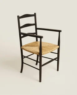 ZARA Home Ash And Seagrass Chair With Arm Rests