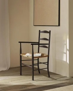 ZARA Home Ash And Seagrass Chair With Arm Rests