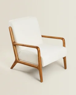 ZARA Home Ash Wood And Linen Armchair