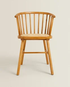 ZARA Home Ash Wood Chair With Rattan Seat