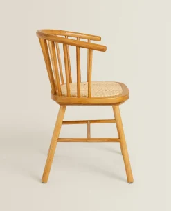 ZARA Home Ash Wood Chair With Rattan Seat
