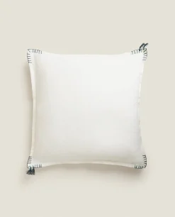 ZARA Home Backstitched Throw Pillow Cover