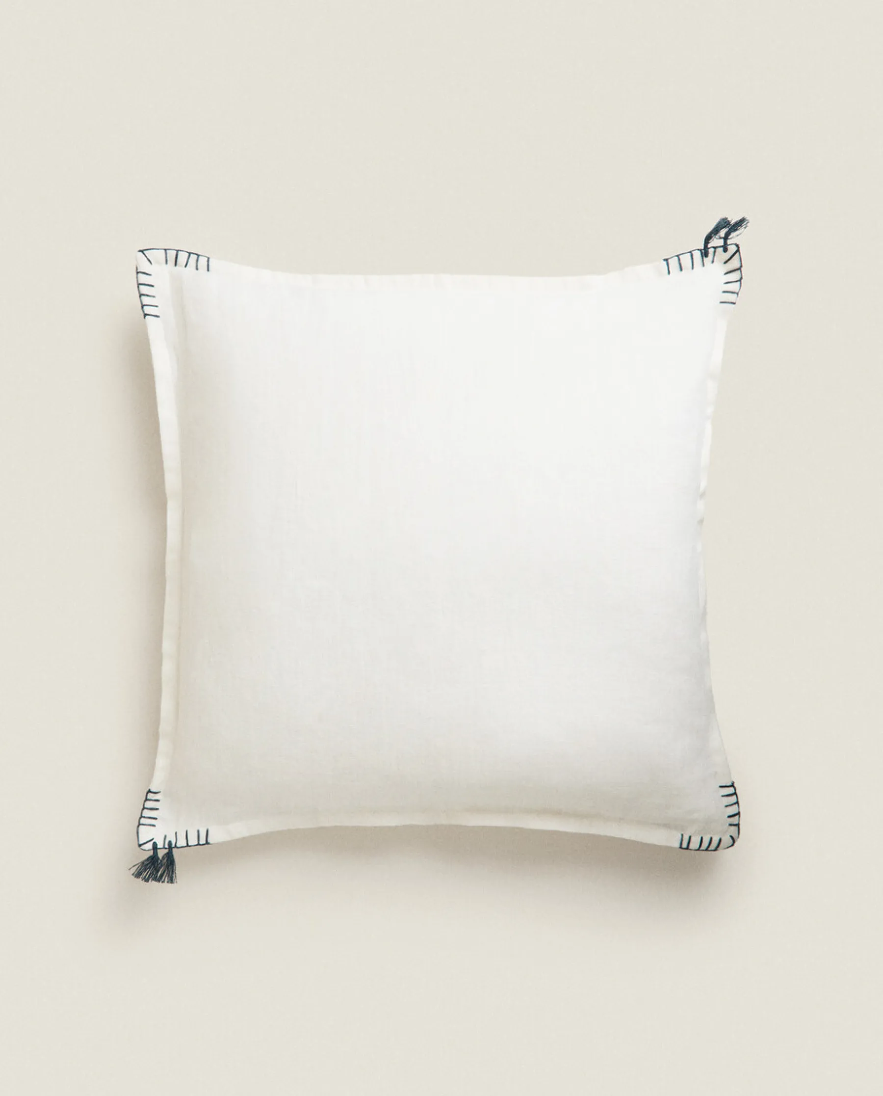 ZARA Home Backstitched Throw Pillow Cover