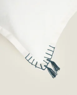 ZARA Home Backstitched Throw Pillow Cover