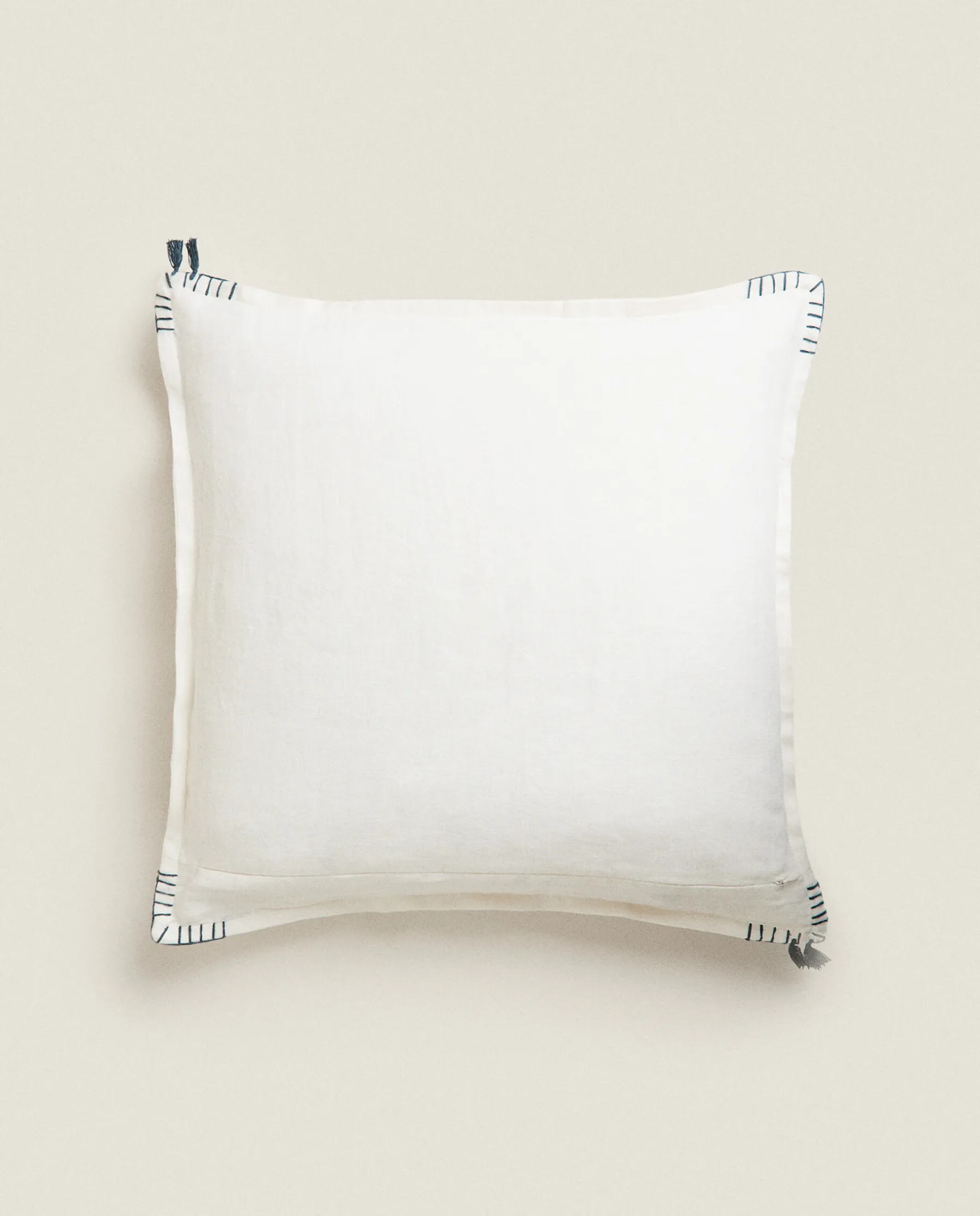 ZARA Home Backstitched Throw Pillow Cover