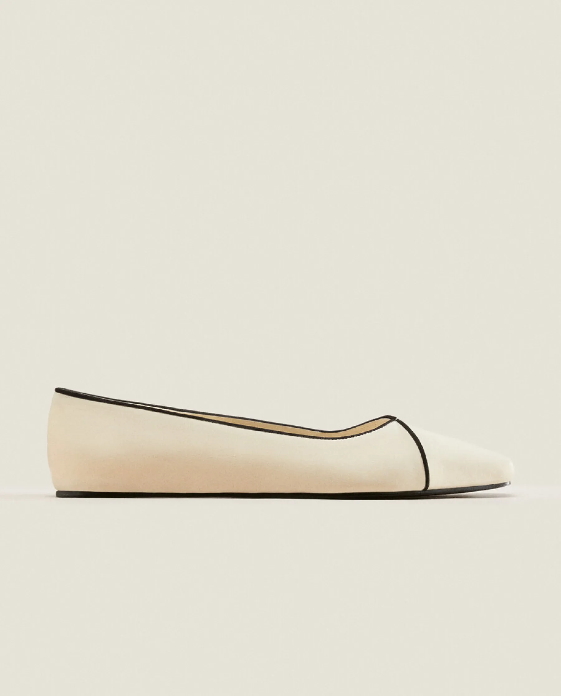 ZARA Home Ballet Flats With Contrasting Detail