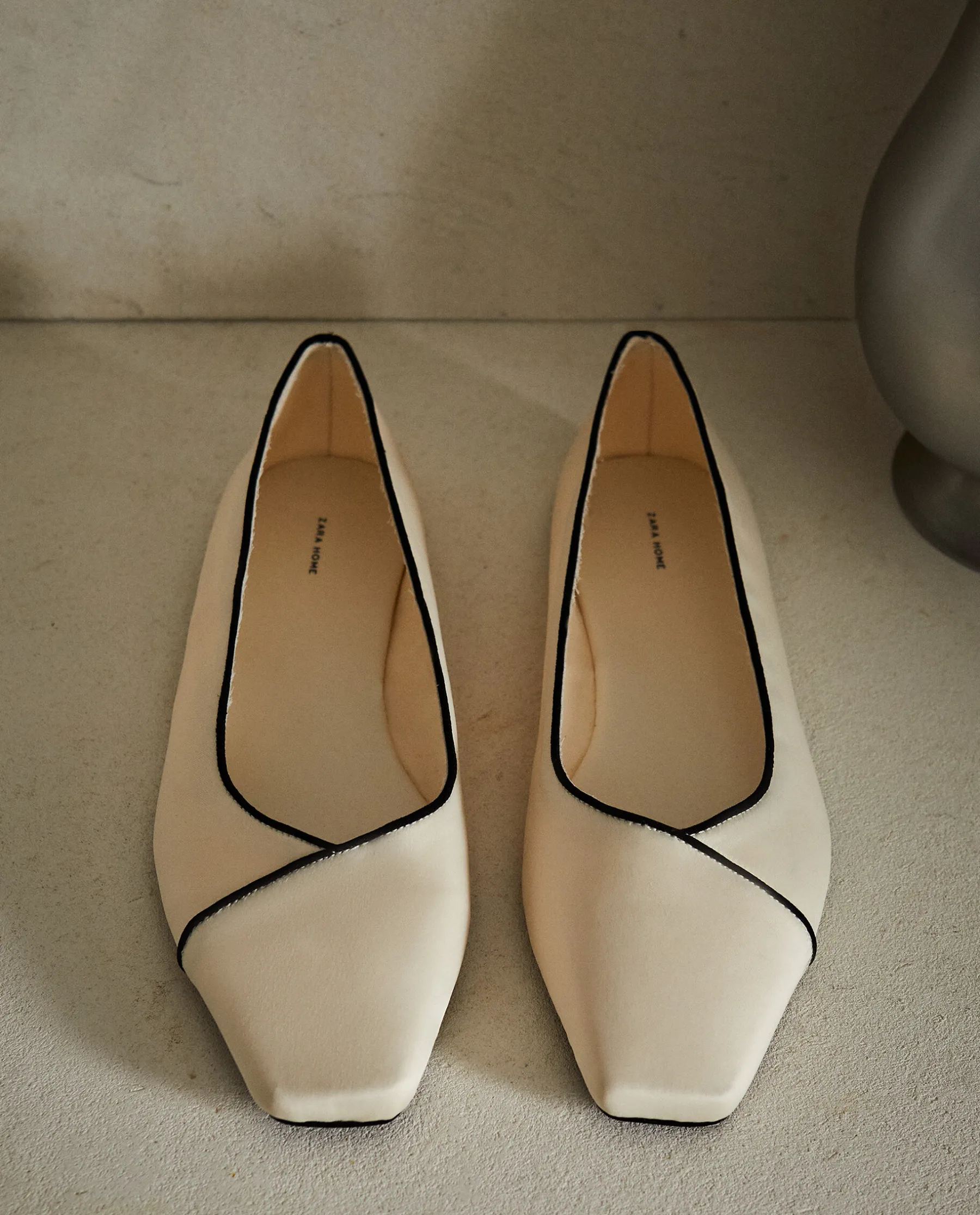 ZARA Home Ballet Flats With Contrasting Detail