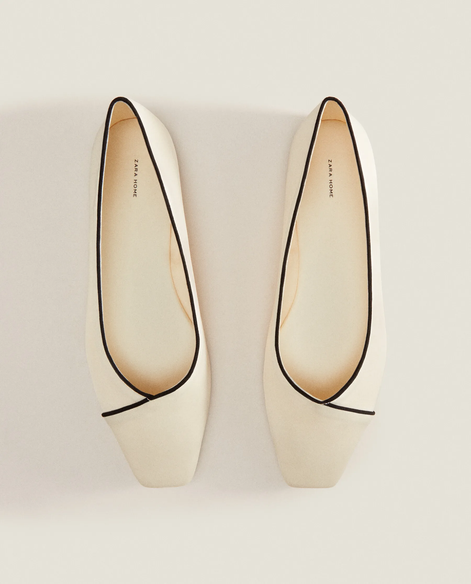 ZARA Home Ballet Flats With Contrasting Detail