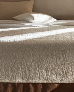 ZARA Home Bedspread With Floral Embroidery