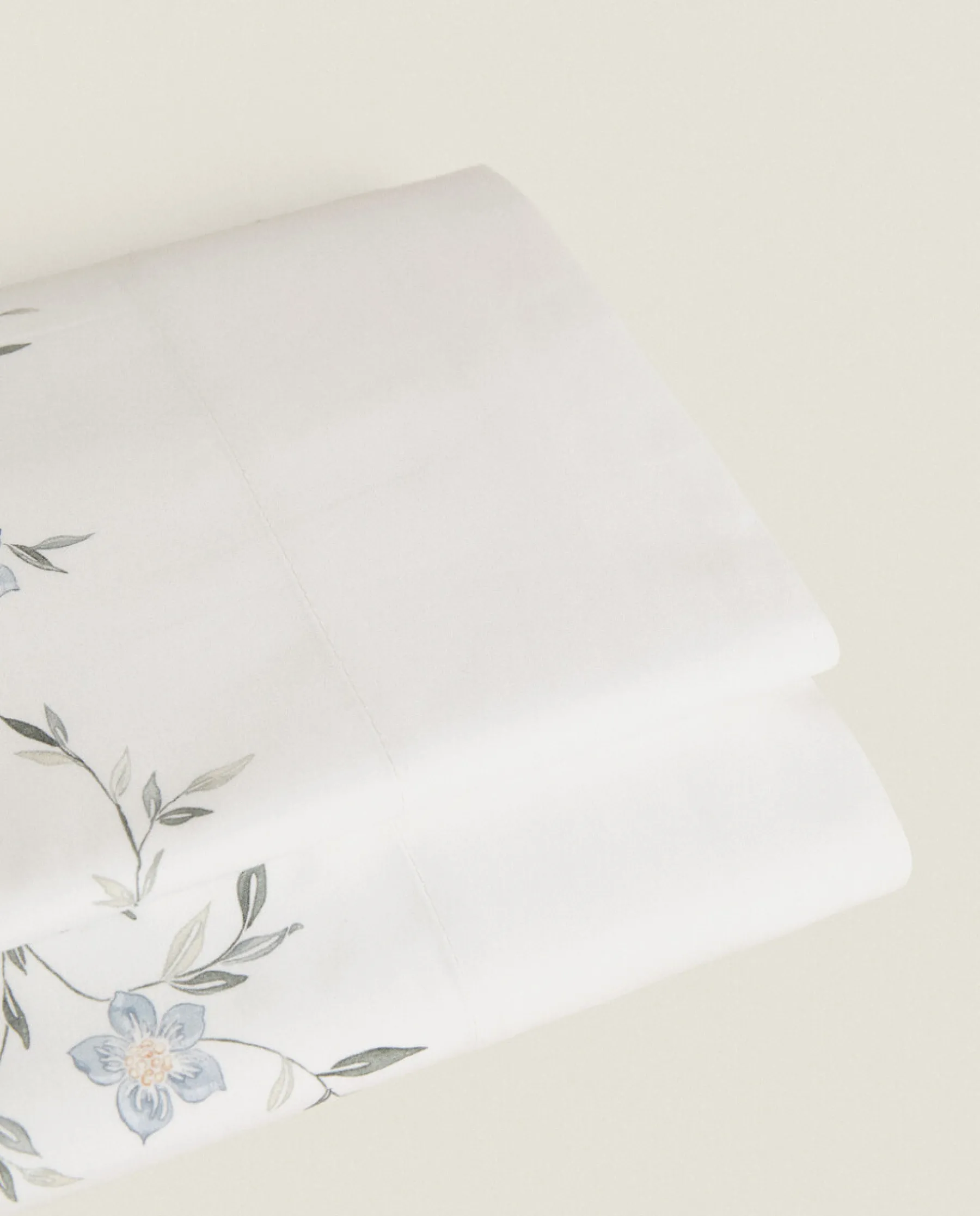 ZARA Home Blue Floral Print Flat Sheet