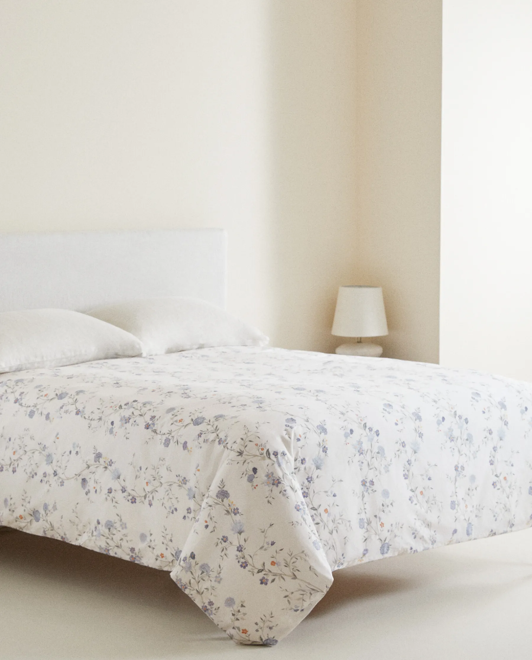 ZARA Home Blue Floral Print Flat Sheet