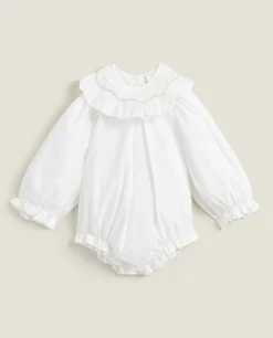 ZARA Home Bodysuit With Embroidered Collar