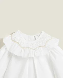 ZARA Home Bodysuit With Embroidered Collar