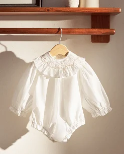 ZARA Home Bodysuit With Embroidered Collar