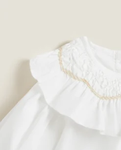 ZARA Home Bodysuit With Embroidered Collar