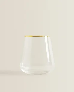 ZARA Home Bohemia Crystal Gold-Rimmed Tumbler