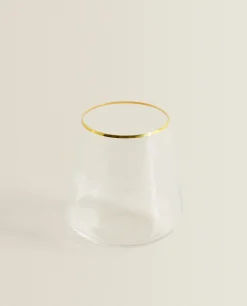 ZARA Home Bohemia Crystal Gold-Rimmed Tumbler