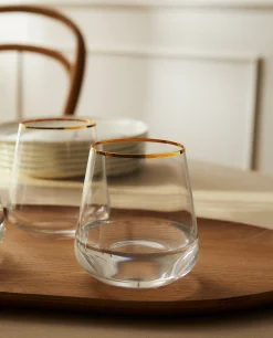 ZARA Home Bohemia Crystal Gold-Rimmed Tumbler