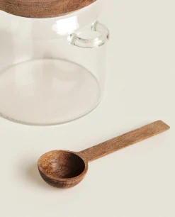 ZARA Home Borosilicate Glass And Wooden Sugar Bowl