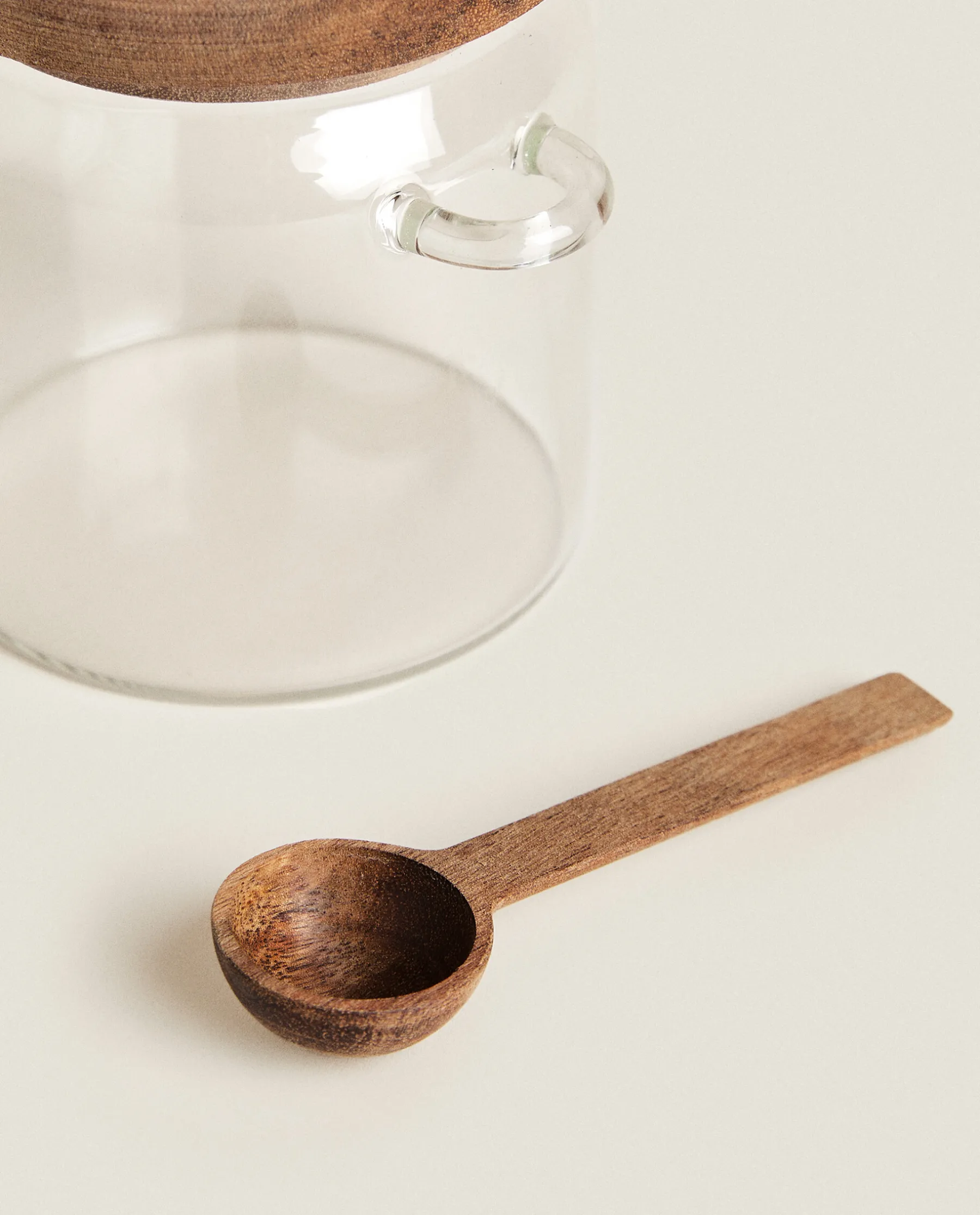 ZARA Home Borosilicate Glass And Wooden Sugar Bowl