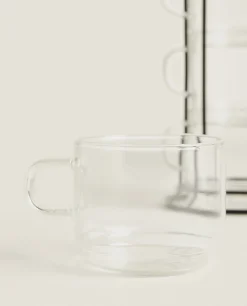ZARA Home Borosilicate Glass Cup Tower (Set Of 4)