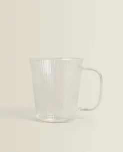 ZARA Home Borosilicate Glass Mug With Lines