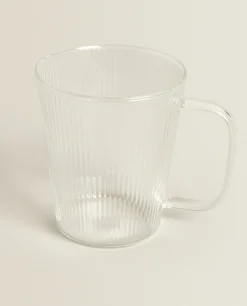 ZARA Home Borosilicate Glass Mug With Lines