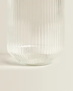 ZARA Home Borosilicate Glass Tumbler With Raised Lines