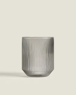 ZARA Home Borosilicate Glass Tumbler With Raised Lines