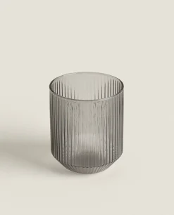 ZARA Home Borosilicate Glass Tumbler With Raised Lines