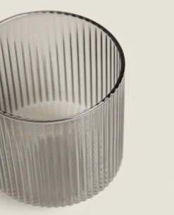ZARA Home Borosilicate Glass Tumbler With Raised Lines