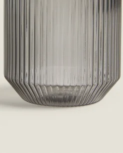 ZARA Home Borosilicate Glass Tumbler With Raised Lines