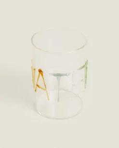 ZARA Home Borosilicate Glass Tumbler With Letters