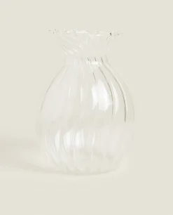 ZARA Home Borosilicate Glass Vase With Lines