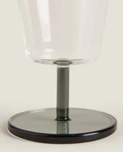 ZARA Home Borosilicate Wine Glass With Colored Stem