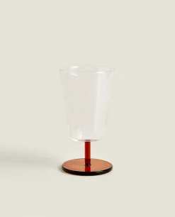 ZARA Home Borosilicate Wine Glass With Colored Stem