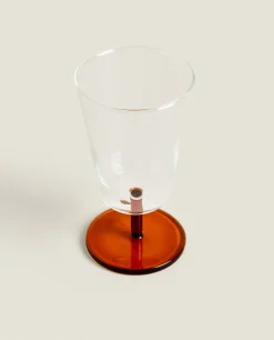 ZARA Home Borosilicate Wine Glass With Colored Stem