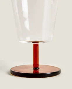ZARA Home Borosilicate Wine Glass With Colored Stem