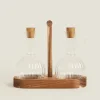 ZARA Home Bososilicate Glass And Wood Cruet Set