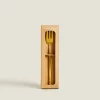 ZARA Home Box 4 Brunch Forks With Hammered Handle