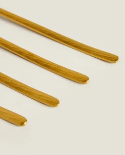 ZARA Home Box 4 Forks With Hammered Handle